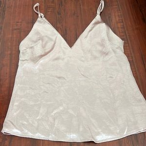 Metallic pink silk top